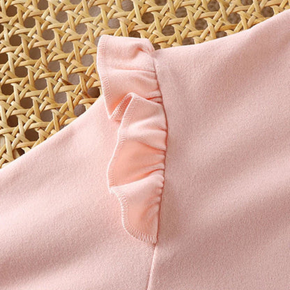 2-12Y Spring Autumn Child Baby T-shirt Long Sleeve Tops Fashion Ruffle Pullovers Kid Clothing Girls Bottom Base Shirt Single Top