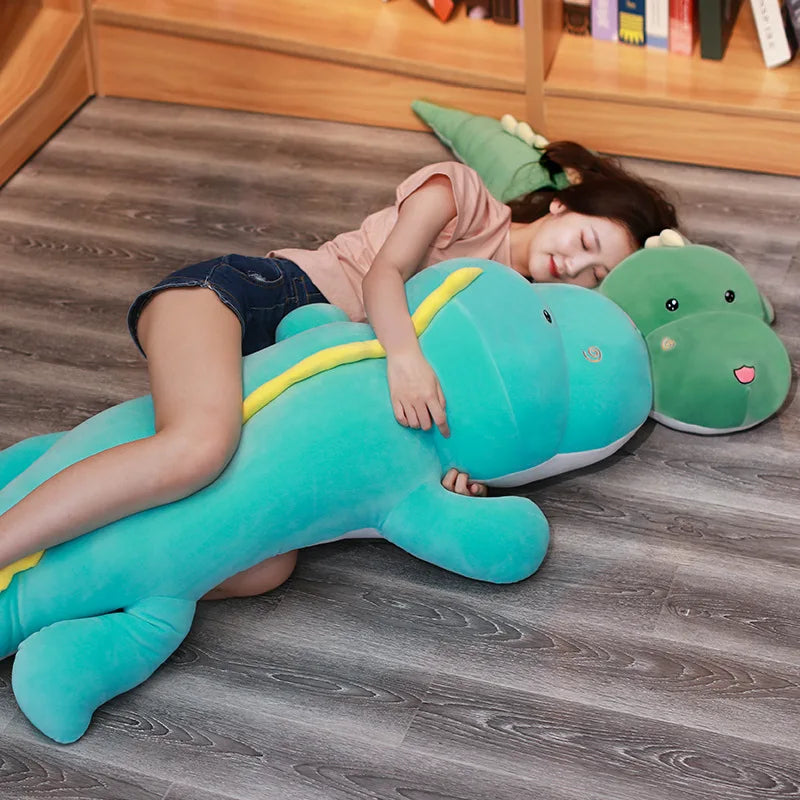 New 80CM Big Long Cute Dinosaur Plush Toy Soft Cartoon Animal Crocodile Plush Doll Boyfriend Pillow Child Girl Birthday Gift