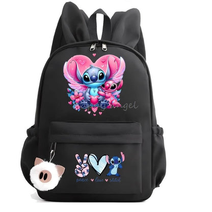 Hot Disney Lilo Stitch Backpack for Girls Boys Student Teenager Rucksack Women Casual School Bags Travel Rabbit Ears Mochila