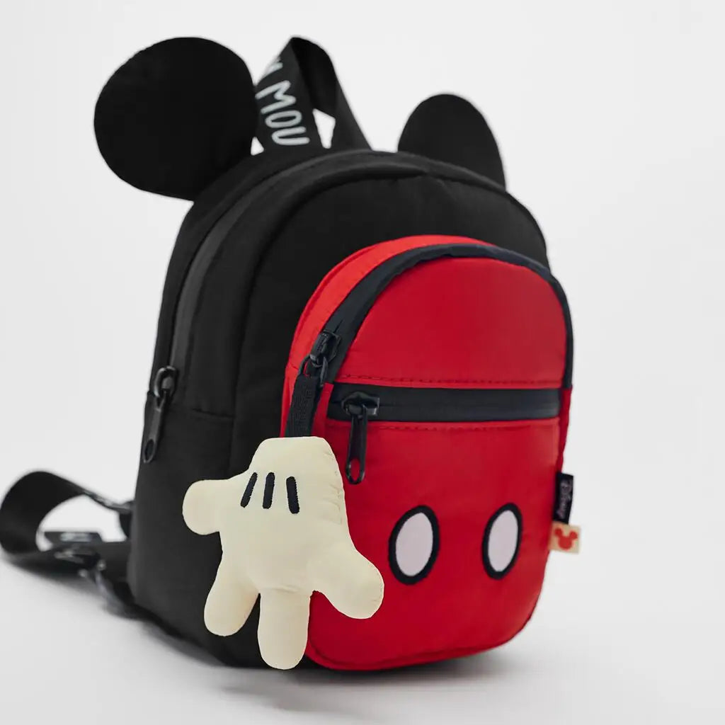 Disney New High-quality Mickey School Bag with Cute Charms for Children Multifunctional Backpack