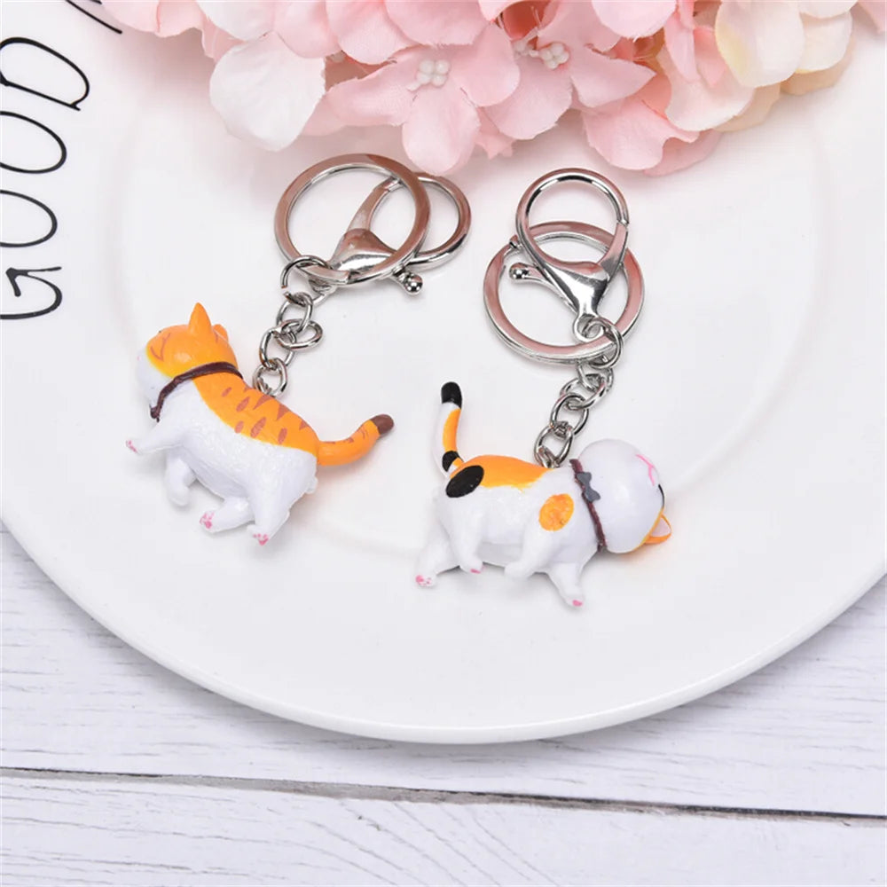 Cartoon Kittens Keychain Cure Animal Key Chain Creative Cat Pendant for Women Car Keyring Purse Bag Accessories Gifts