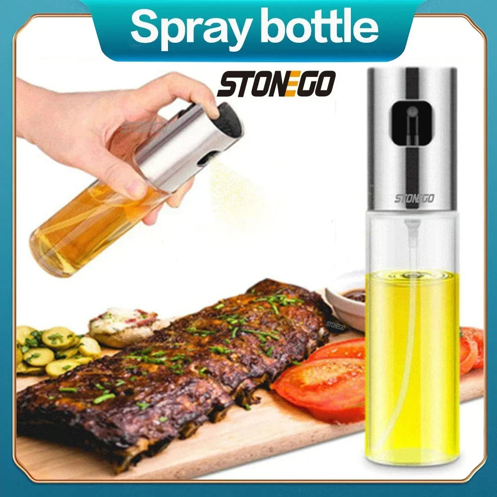 JJYY Kitchen Push Type Spray Olive Oil Sprayer Bottle Pump Oil Pot Leak-proof Grill Sprayer Oil Dispenser BBQ Gravy Boats Tools