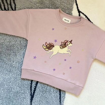 Kids Sweatshirts for Boys Girls Cute Long Sleeve Sweatshirts Children's Cotton Pullover Top