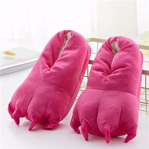 Animal Christmas Paw Slippers Super Soft Floor Noise Slippers Kids Boys Home Shoes Winter Warm Plush Slipper Women Indoor Shoes