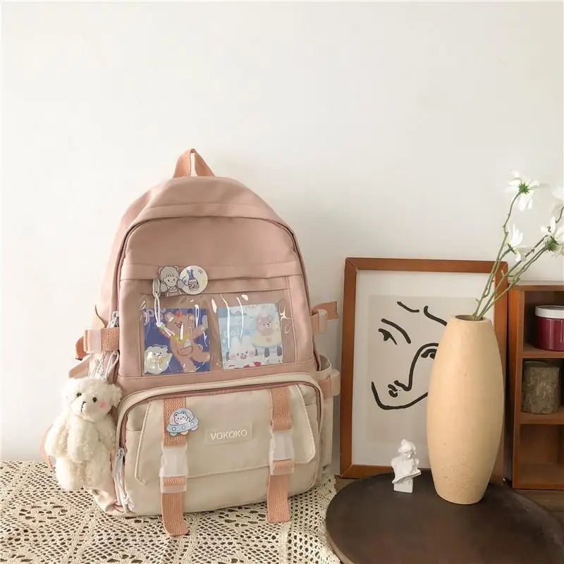 Kawaii Women Backpack Waterproof School Bag For Teenager Girl Student Bookbag Laptop Rucksack Cute Female Travel Bagpack Mochila