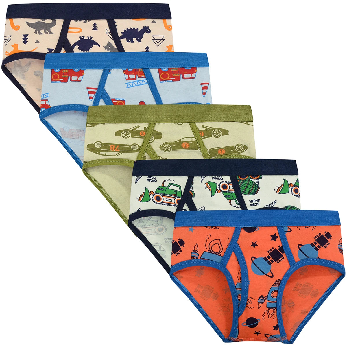 Little Boys' Breathable Tagless Boxer Brief, Boys Cotton Underwear,5-Pack