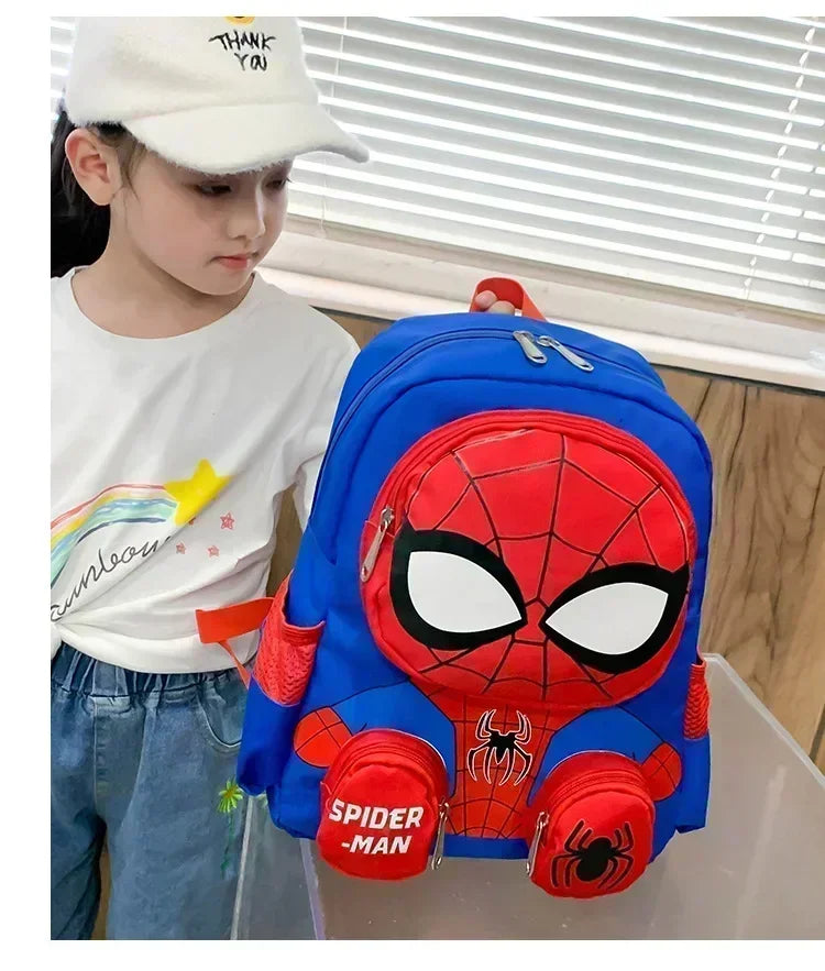 Spiderman Backpacks Super Heroes Student School Bag Cartoon 3d Stereo Kindergarten Backpack Children's Travel Bag Birthday Gift