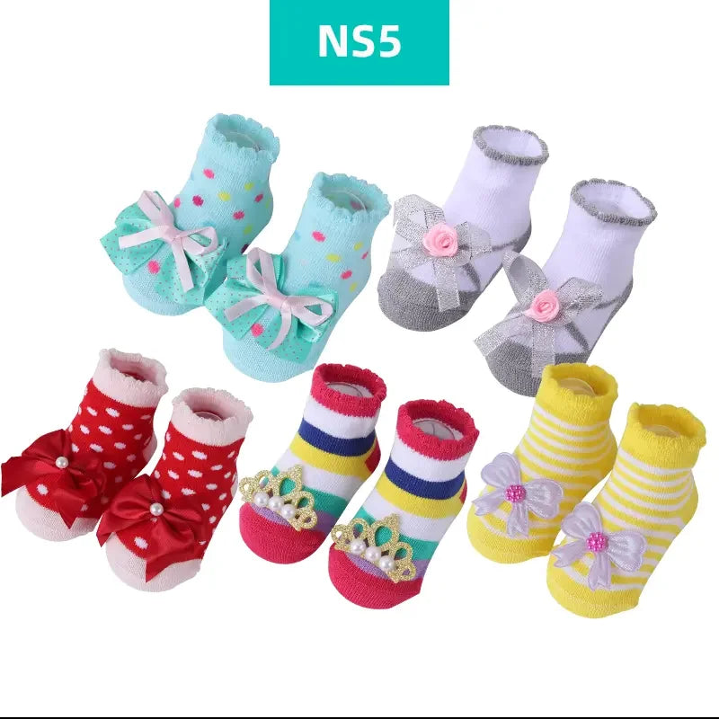 Kids Children's Socks for Girls Boys Non-slip Print Cotton Toddler Baby Christmas Socks for Newborns Infant Short Socks Clothing