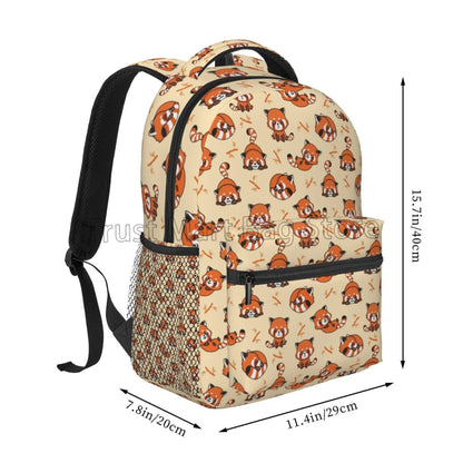 Cute Raccoon Pattern Travel Backpack for Boys Animal Laptop Backpacks Preschool Toddler Book Bags Large Waterproof School Bags