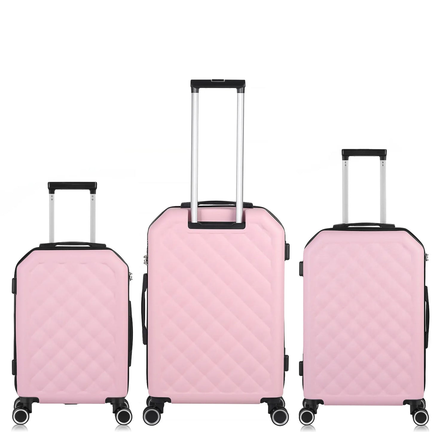 3 Pieces Luggage Set Softside Travel Suitcase with Spinner Wheels, 20+24+28in Lightweight Suitecase Set