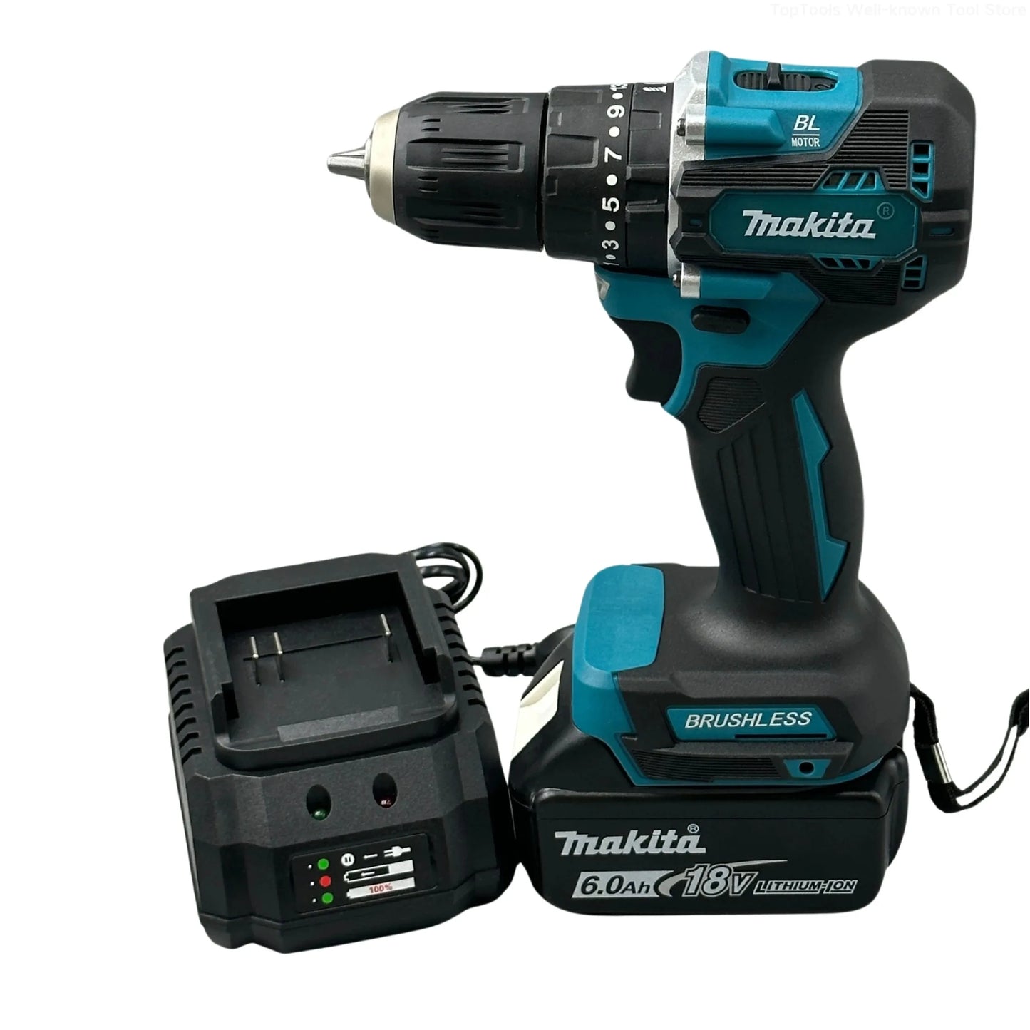 Makita DDF487 Screwdriver Cordless Percussion Drill 18V Electric Variable Speed Brushless Motor Impact Power Tools Power Drill