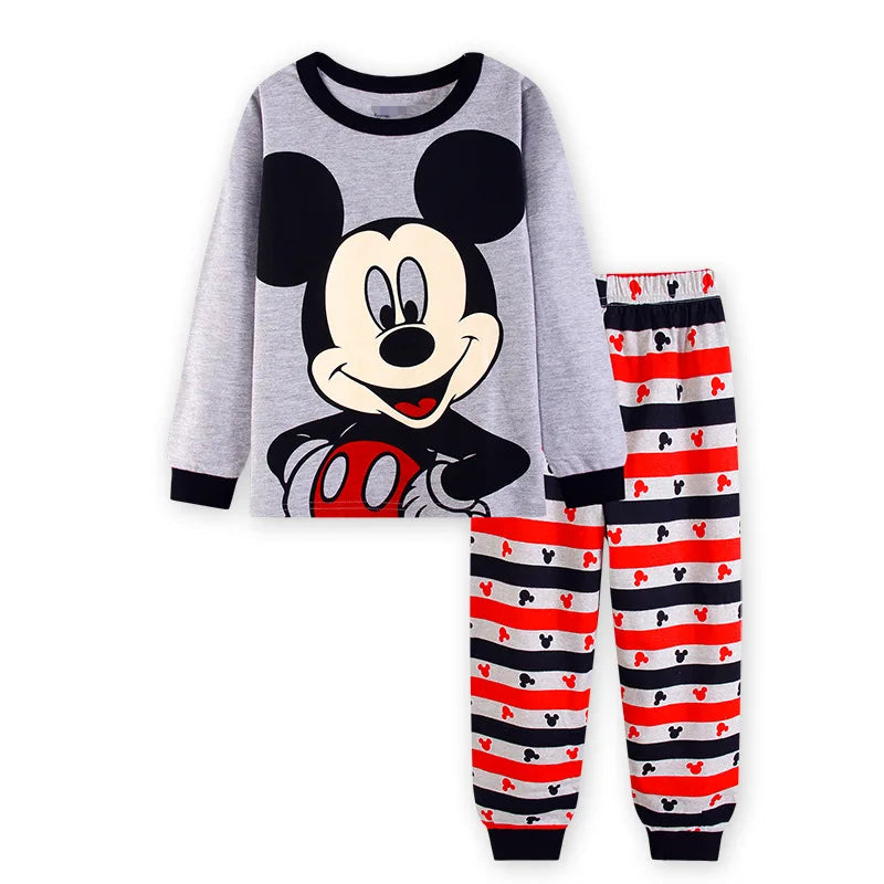 New Spring Autumn Children's Clothing Set Mickey Minnie girl boy Sleepwear Kids Pajamas Set Baby Girls Cotton Cartoon Pyjamas