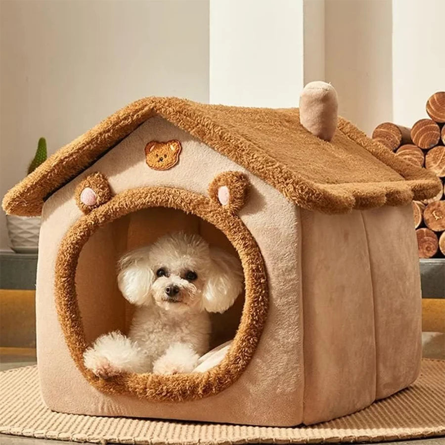 Foldable Pet House Removable Washable Cat House Puppy Cave Sofa Pet Bed House for Extra Small Dogs and Small and Medium Cats