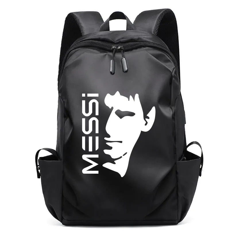 Football Super Stars MES SI Backpack Boy Girl Unisex College Student Backpack Women Men Laptop Teens Student USB Port Rucksack