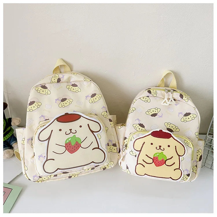 Sanrioed Anime Hello Kitty Cinnamoroll My Melody Kuromi Cute Kid Backpack Kawaii Cartoon Leather Mini School Bag Holiday Gift