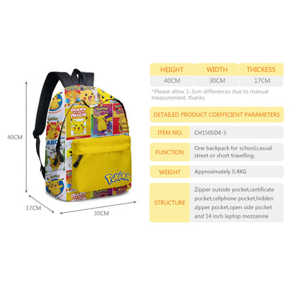 pokemon, pikachu, cartoon, elementary and middle school students' schoolbags, children's backpacks  anime  anime figure