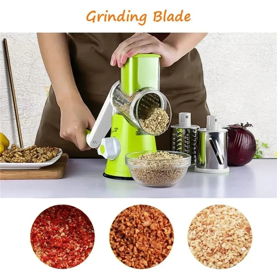 Manual Rotary Vegetable Slicer Fruit Cutter Round Mandoline Kitchen Vegetable Cheese Grater Chopper Manual Slicer