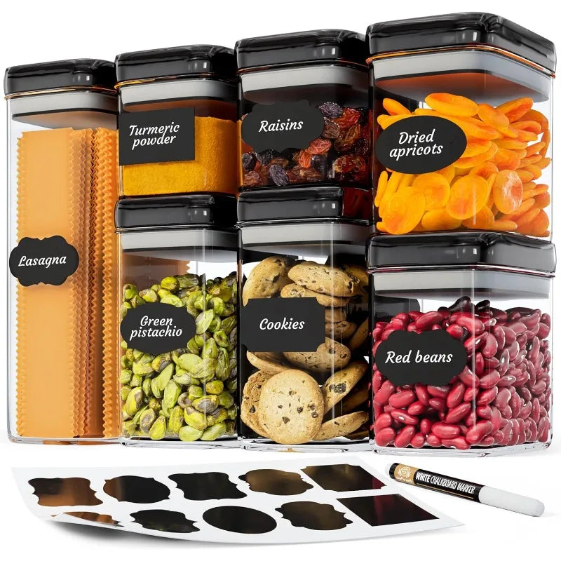 Airtight Food Storage Containers Set for Home Organization - 7 Piece Largest Flip Lock Set w/more Capacity - BPA Free Plastic