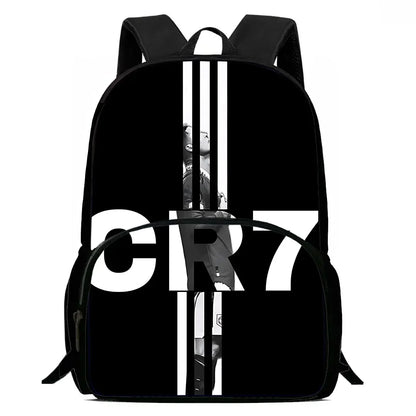 Cartoon C-CR7 Football-Stars Child Backpack,Lunch Bags,Pencil Bags for 4-8 Years Old Anime School Bags for Boys Girls Best Gift