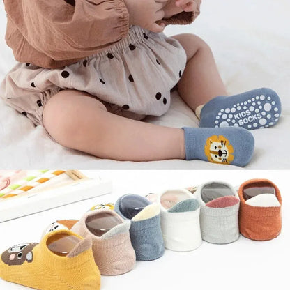 3 Pairs/Lot Newborn Baby Socks Kids Boys Girls Cotton Cartoon Soft Sock Children Toddler Non-Slip Short Socks For 0-3 Years