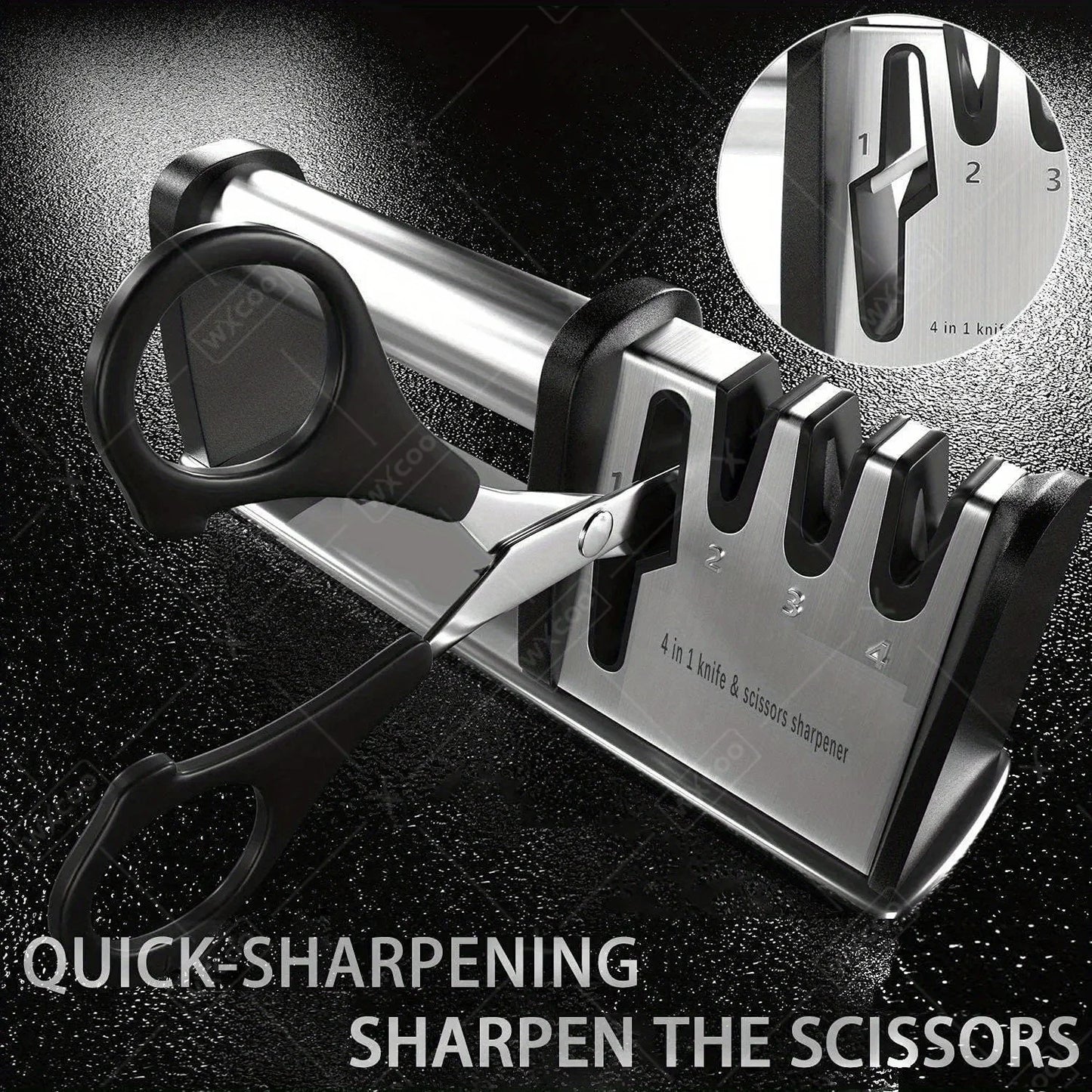 Knife Sharpeners, 4 in 1 Kitchen Blade and Scissors Sharpening Tool, Powerful Professional Chef's Kitchen Knife Accessories