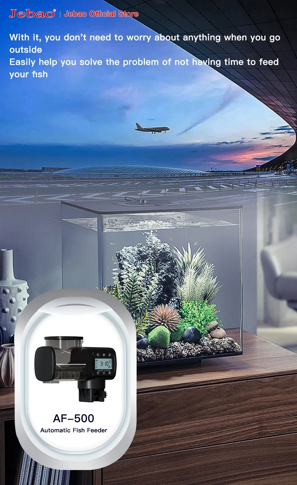 Jebao Jecod New Aquarium Fish Tank Feeder Intelligent Automatic Feeder Digital Timing Wifi Wireless Remote Control Fish Feeding