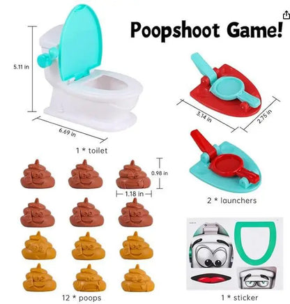 1Set Funny Poop Toilet Game Shooting Toys Prank Catapult Toys Interactive Tabletop Game party Birthday gift For Kids Adults 2024