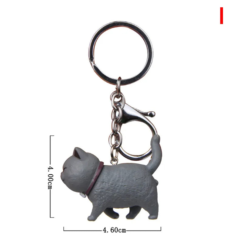 Cartoon Kittens Keychain Cure Animal Key Chain Creative Cat Pendant for Women Car Keyring Purse Bag Accessories Gifts