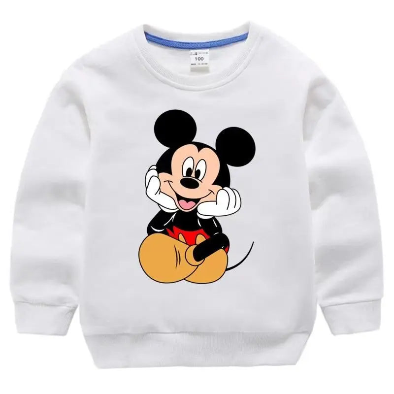 Autumn Baby Girls Clothes Disney Mickey Mouse Sweater Top Kid Boy Cartoon Pullover Children Long Sleeve Sweatshirts