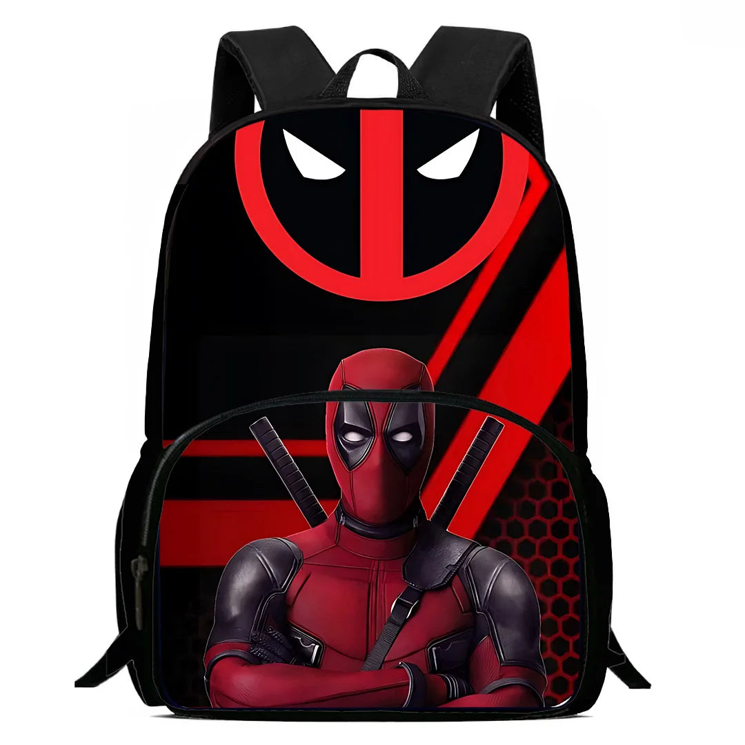 3Pcs Set Deadpools Heroes Child Backpacks Shoulder Bag Pencil Case Pupil Large Capacity School Bags for Boys Girls Best Gift