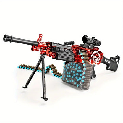 M249 LMG Machine Gun Foam Dart Blaster Heavy Machine Gun Toy Manual/Electric Function