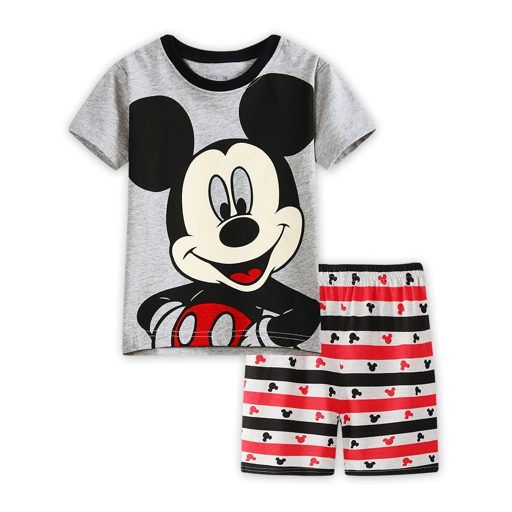 2pcs/set New Kids Short Sleeved Suit Toddler Costume Mickey Clothes Baby Boys Pajamas Set girl Children Tshirt Shorts Set