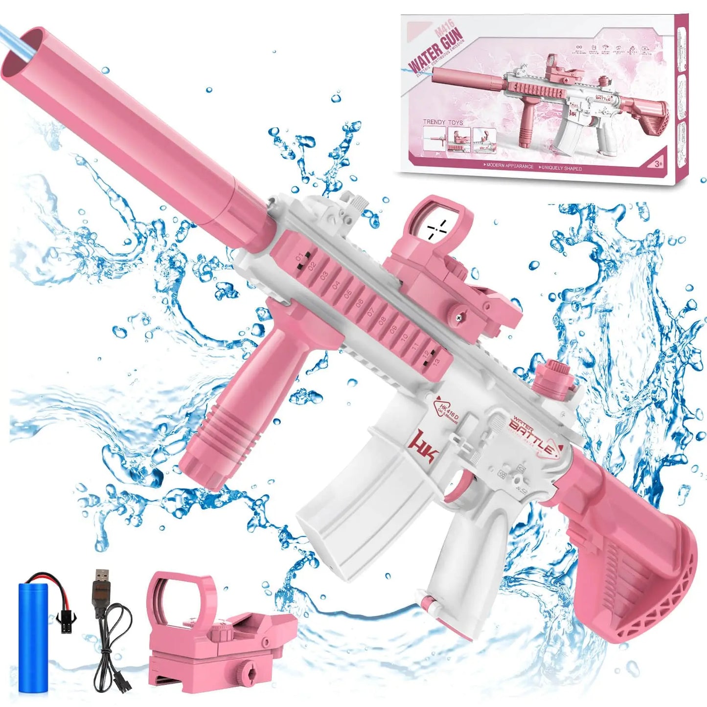 Electric Water Gun for Kids - Automatic Squirt Gun With up to 32 Ft Long Range, Summer Outdoor Beach Swimming Pool Soaker Toys