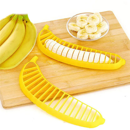 Kitchen Gadgets Plastic Banana Slicer Cutter Fruit Vegetable Tools Salad Maker  Chopper    Cooking Cut