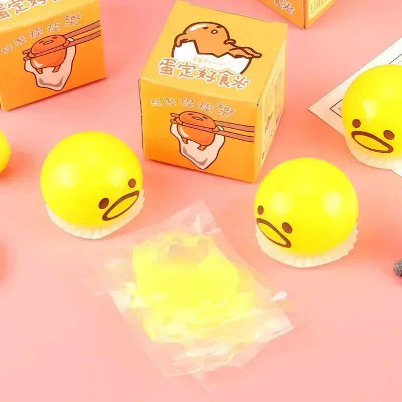 30PCS New Vomit Egg Yolk Brother Jun Lazy Egg Egg Will Vomit Stress Relieving Tool Stress Relieving Ball Trick Pinch Toy