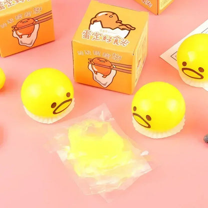 30PCS New Vomit Egg Yolk Brother Jun Lazy Egg Egg Will Vomit Stress Relieving Tool Stress Relieving Ball Trick Pinch Toy