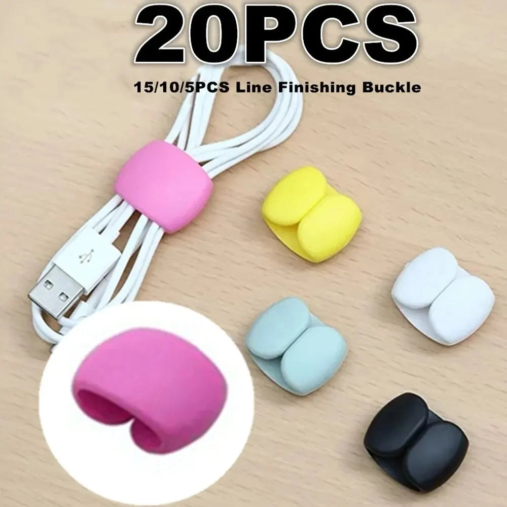 20/10/5 Pcs Charge Cable Protectors Travel Data Cord Clip Decoration Earphone Charging Cables Storage Buckle Cable Organizer