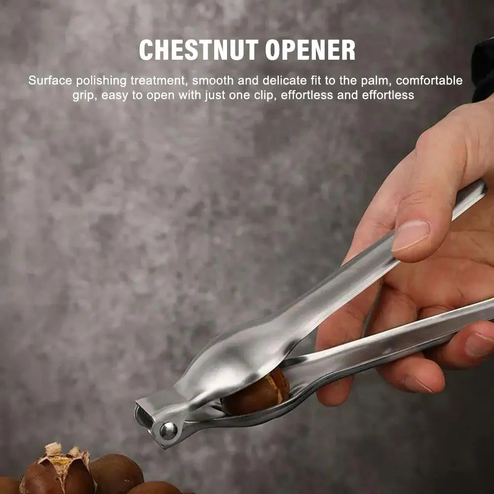 2 In 1 Stainless Steel Quick Chestnut Opener Quick Clip Walnut Pliers Cutter Nut Cracker Kitchen Gadgets Tool Accessories