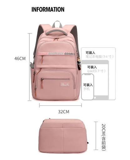 Girl School Bag Women Backpack Back Pack For Teenager Children Female Pink Schoolbag Primary High Bagpack Class Teens Child Kids