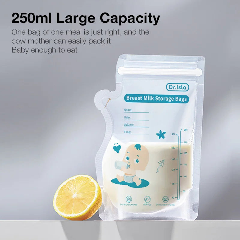 30Pcs 150/250ML Breast Milk Storage Bag Disposable Small Capacity Frozen Milk Storage Bag BPA Free