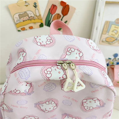 Sanrioed Anime Hello Kitty Cinnamoroll My Melody Kuromi Cute Kid Backpack Kawaii Cartoon Leather Mini School Bag Holiday Gift