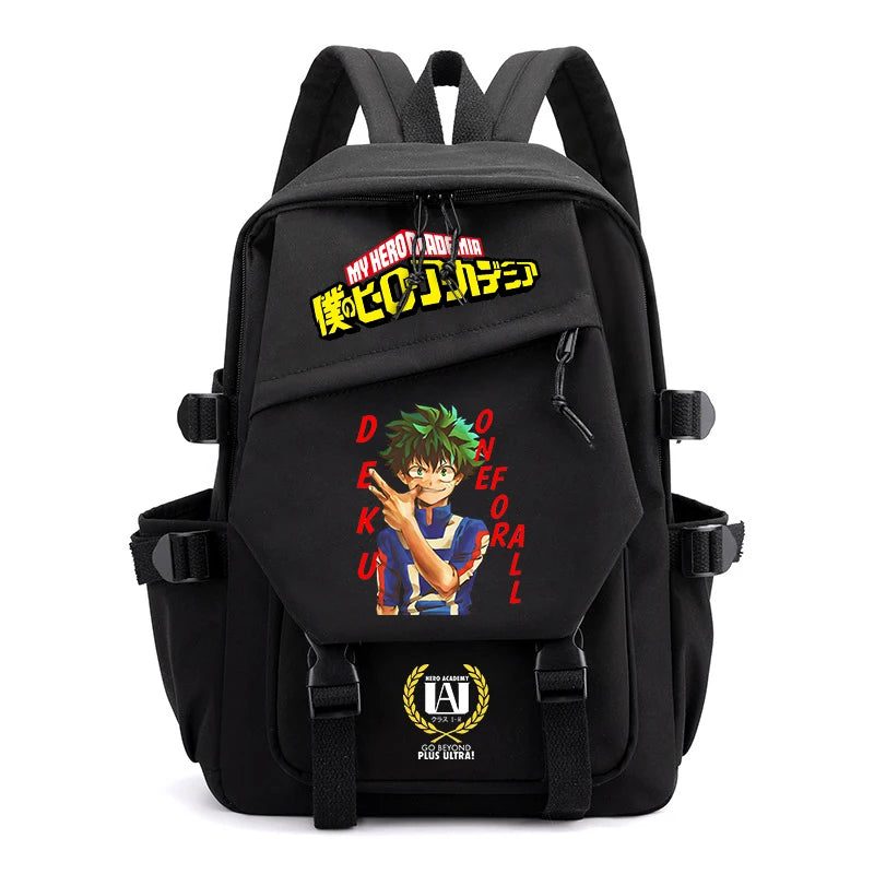 My Hero Academia cartoon backpack for primary and secondary school students black girl bag kids back to school gift