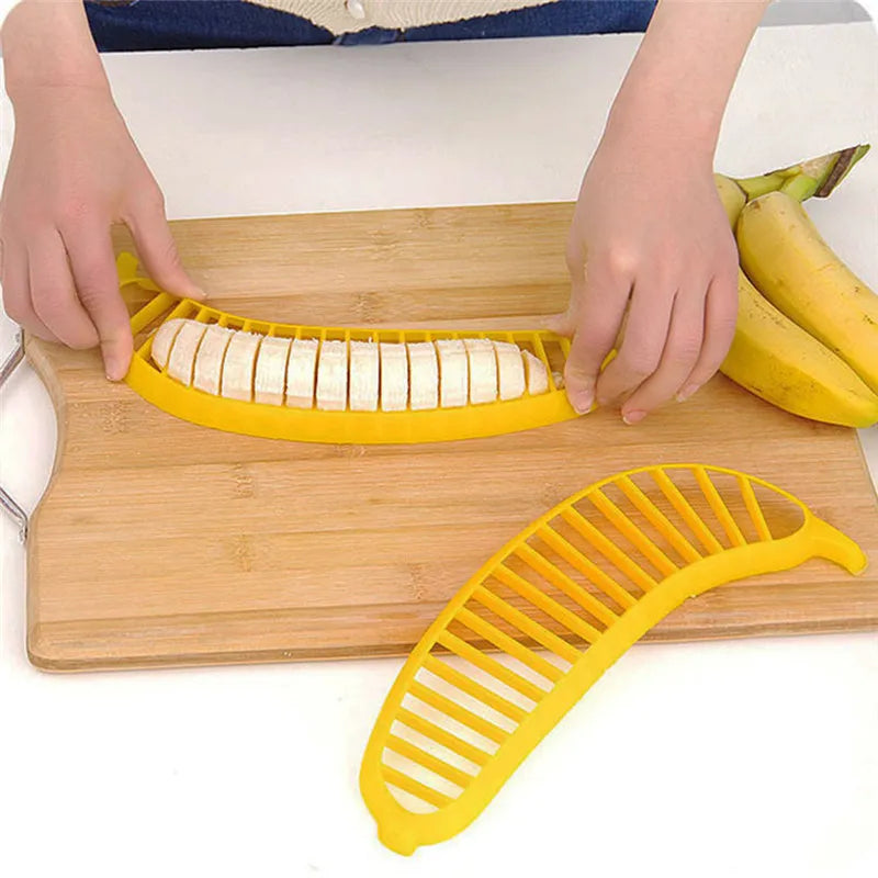 Kitchen Gadgets Plastic Banana Slicer Cutter Fruit Vegetable Tools Salad Maker  Chopper    Cooking Cut