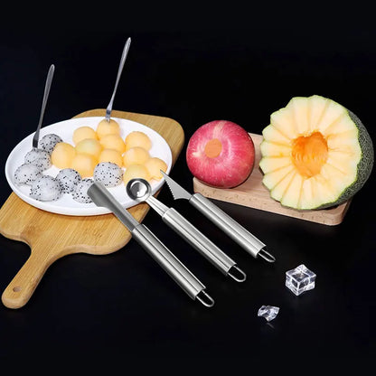 430 Stainless Steel Kitchen Tools Set Gadgets and Accessories Fruit Ball Carving Knife Fruit Peeler Ice Cream Spoon Potato Knife