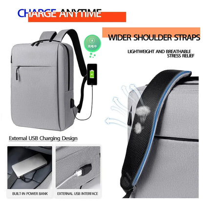 Business Backpack for Men Women Multifunctional Waterproof Laptop Bags with USB Charging Nylon Casual Rucksack School Bag