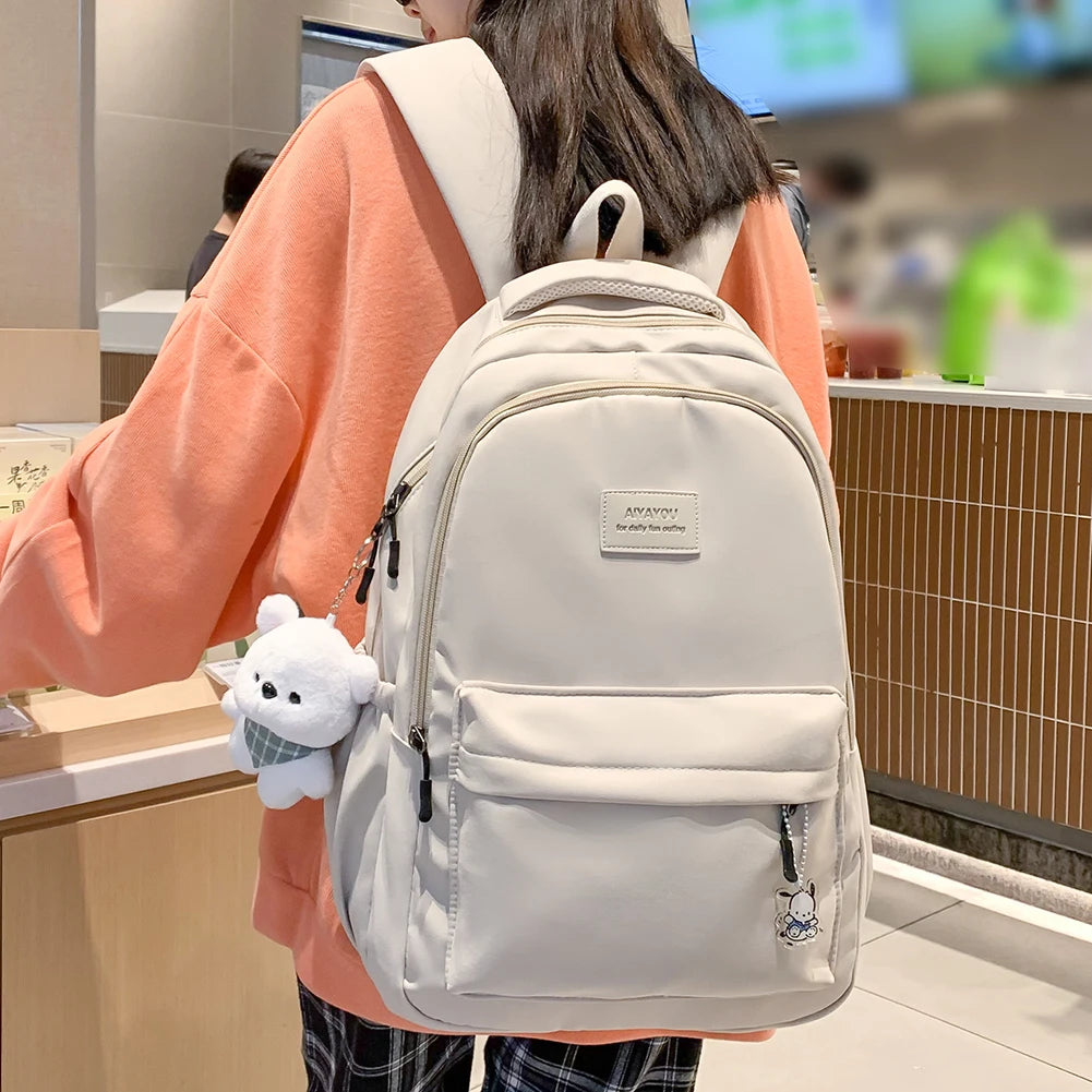 5 Pcs Set Kawaii Girls Backpack For Student School Bag Teenager Girls Schoolbag Book Bags Pencil Case Women Travel Backpack Tote