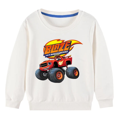 Autumn Kids Blaze And The Monster Machines Cartoon Funny Sweatshirts Children's Hoodies Baby Pullover Tops Girls Boys Clothes