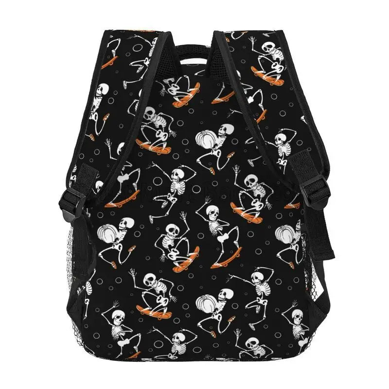 Skeletons Skulls Skateboard Backpacks for Boys Girls Lightweight School Backpack Laptop College Bookbag Travel Casual Daypack