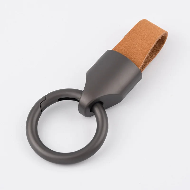 Fashion Durable Leather Car Key Ring Keychain Holder Accessories Suitable for Most Car Keys Keyholes Larger Than 1.2cm/0.47in