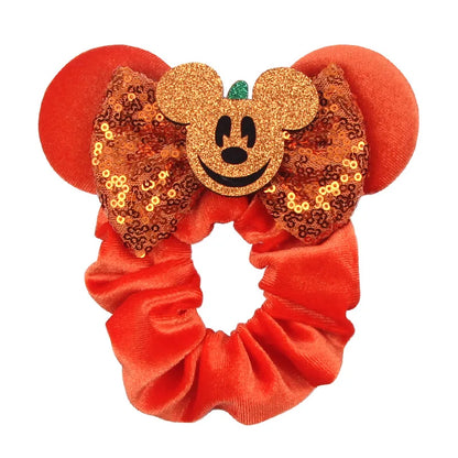 Disney Mickey Christmas Hair Loop Thickened Velvet Pig Intestine Hair Loop Elastic Gold Velvet Headband